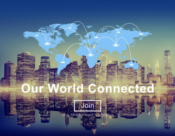 World Map and Social Networking Concept 