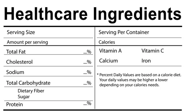 Template with healthcare igredients concept — Stock Photo, Image