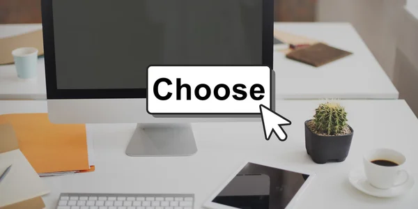 Click Choose Button, Interface Concept — Stock Photo, Image