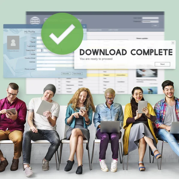 Diversity people and download — Stock Photo, Image