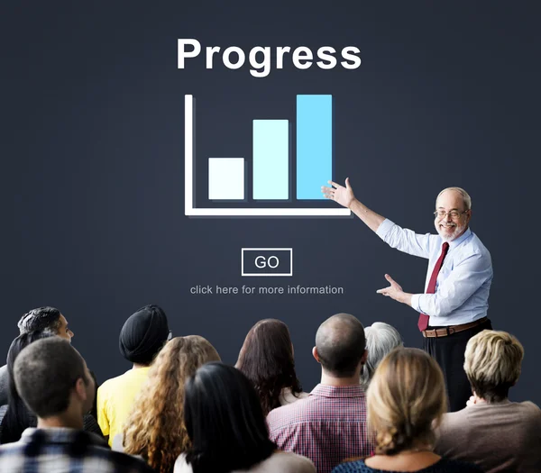People at seminar with progress — Stock Photo, Image