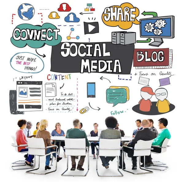 Sociale media technologie concept — Stockfoto