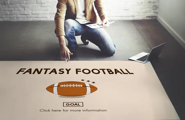 Fantasy Football dolgozó üzletember — Stock Fotó
