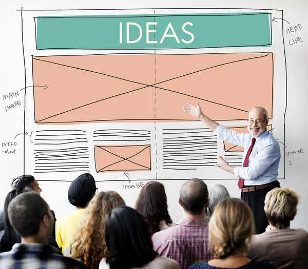 Människor på seminarium med idéer — Stockfoto