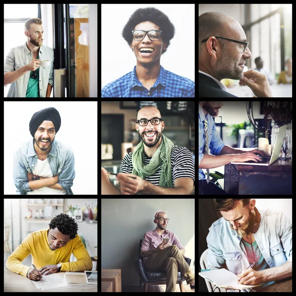 Diversità Uomini in collage — Foto Stock