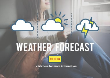 cep telefonu ve hava tahmini kadın ile