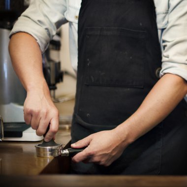Barista kahve dükkanı kavramı