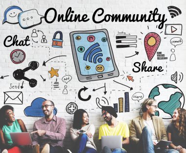 çevrimiçi iletişim ile duvar çeşitlilik arkadaşları