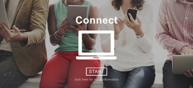 connect ile pencere üzerinde siting insanlar