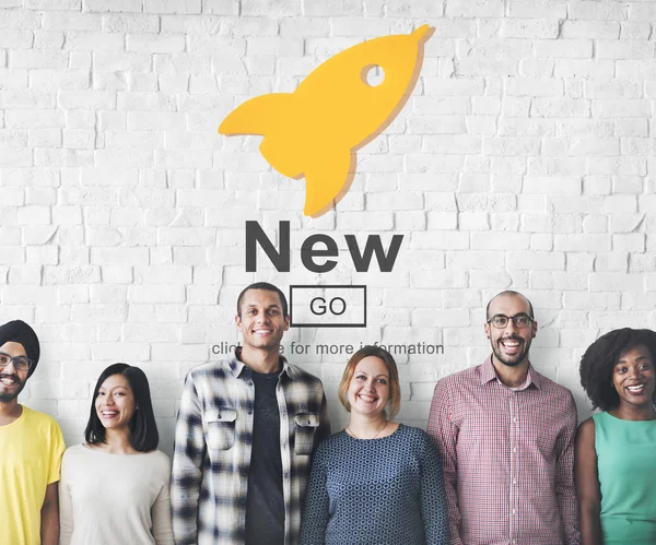 Diversity people with new — Stock Photo, Image