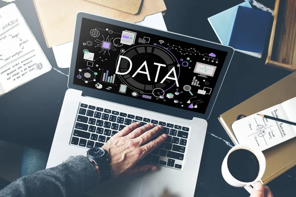 Laptop with data concept — Stock Photo, Image