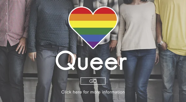 Mångfald människor med Queer — Stockfoto