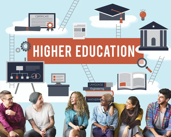 Разнообразие людей и высшее образование — стоковое фото