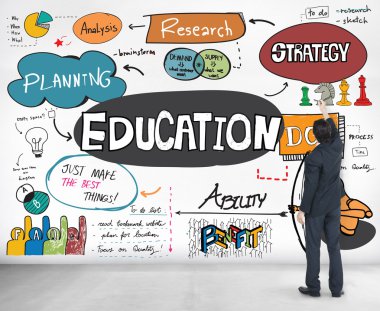 İşadamı tebeşir ile yazma