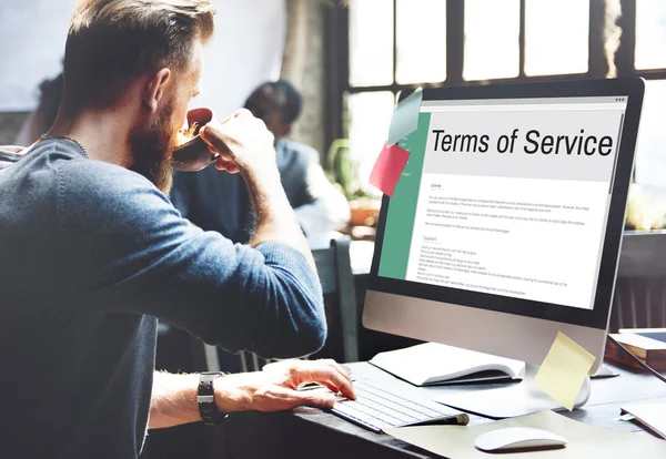 Man working with computer — Stock Photo, Image