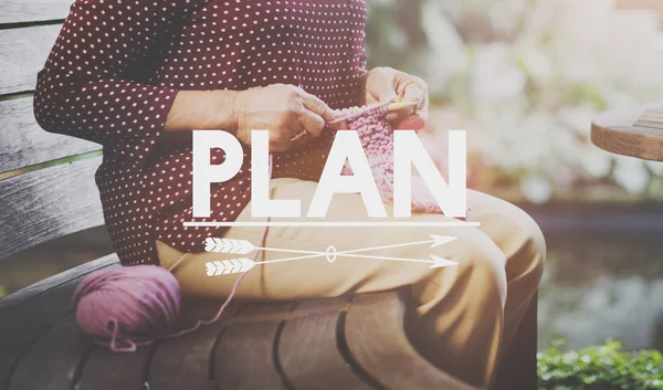 Senior woman with  Needlework — Stock Photo, Image