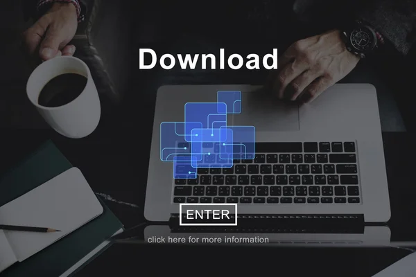 Laptop with download concept — Stock Photo, Image