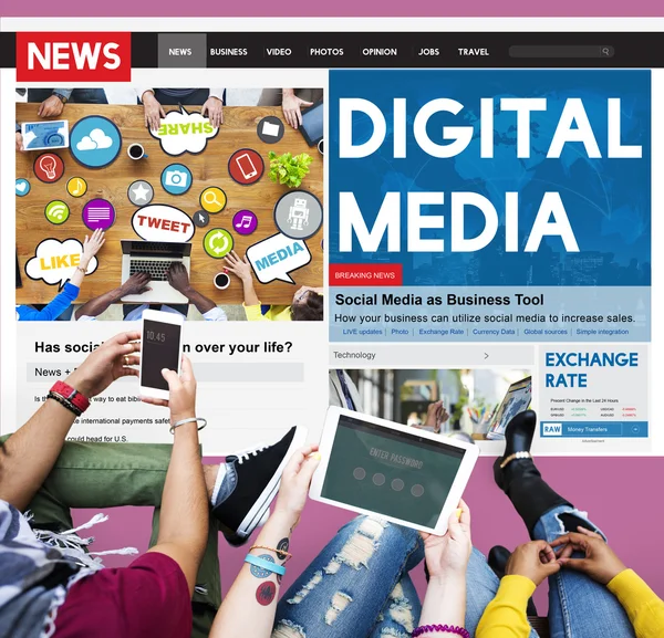 Concetto di rete media digitale — Foto Stock