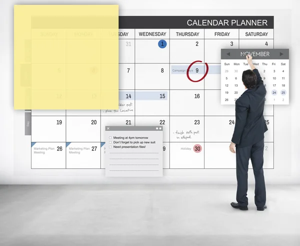 Calendrier, concept de tâche du planificateur — Photo