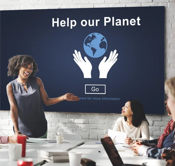 Incontro d'affari con Help Planet — Foto Stock