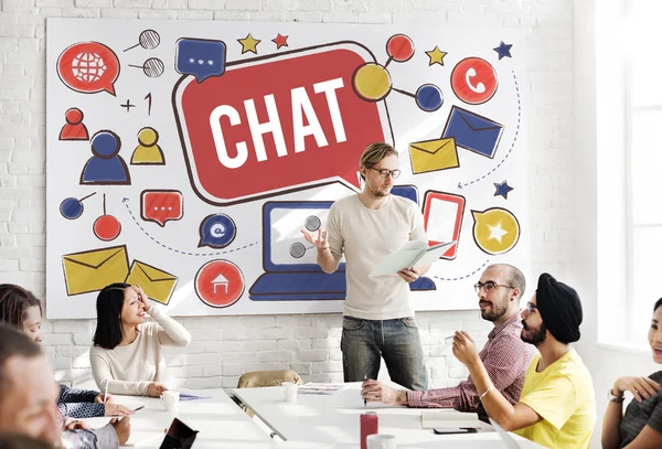Business meeting with chat — Stock Photo, Image