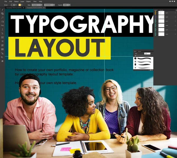 Typografi Layout idéer koncept — Stockfoto