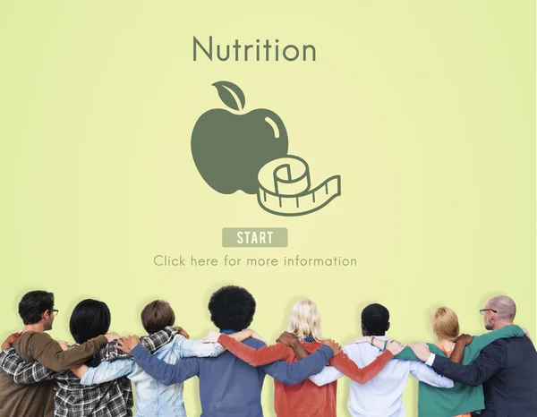 Multietniskt människor och Nutrition koncept — Stockfoto