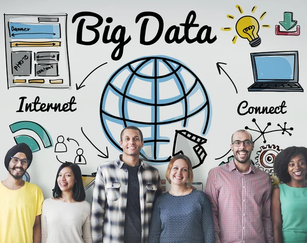 Diversité personnes avec Big Data — Photo