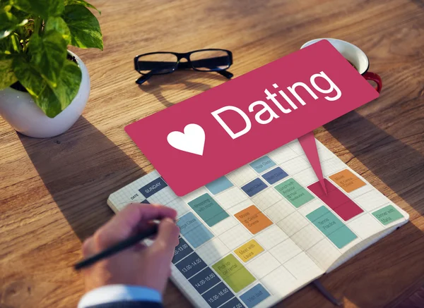 Man working with Dating — Stock Photo, Image