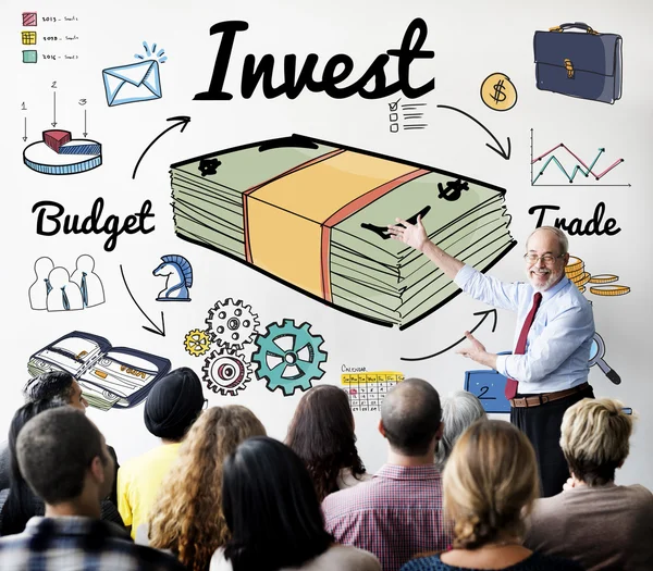 Menschen bei Seminaren mit Investitionen — Stockfoto