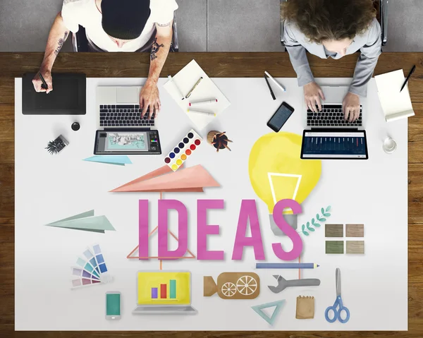 Table with ideas Concept — Stock Photo, Image