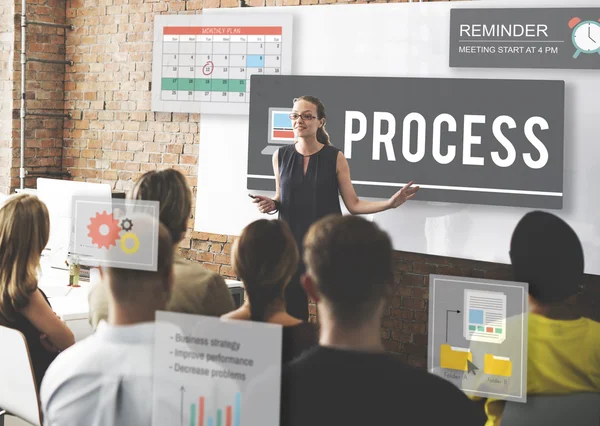 Persone in conferenza con Process — Foto Stock