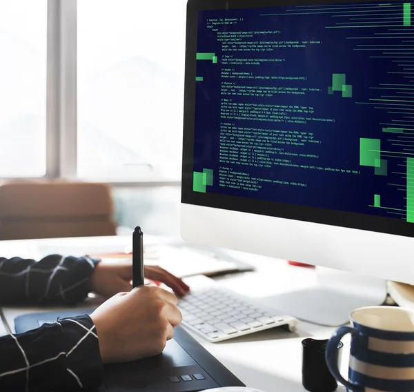 HTML κωδικοποίησης κυβερνοχώρο έννοια — Φωτογραφία Αρχείου