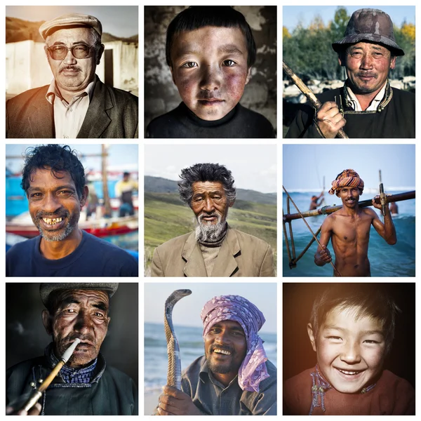 Mixed Race Collage — Stock Photo, Image