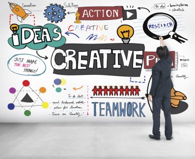 İşadamı tebeşir ile yazma 