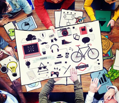 İş adamları ve sosyal medya kavramı