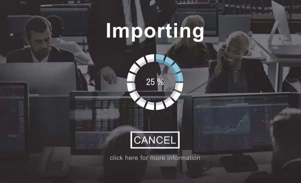 商务人士工作和导入 — 图库照片