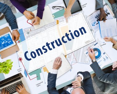 İş adamları ve inşaat kavramı