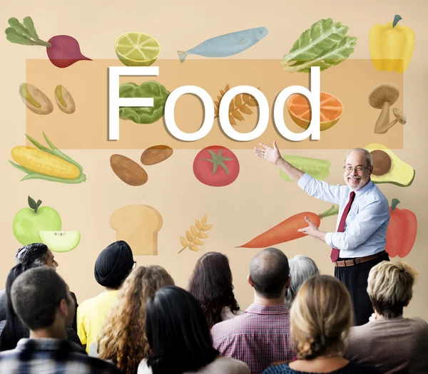 Concept alimentaire et diversité personnes — Photo