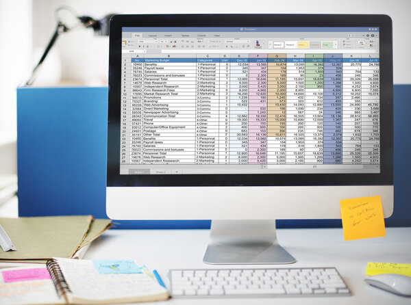 Computer with text on screen