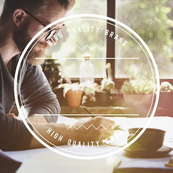 Handsome Man writing notes — Stock Photo, Image