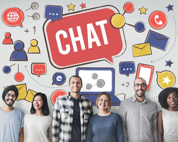 Diversity people and chat — Stock Photo, Image