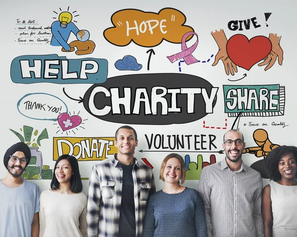 Charity concept and diversity people — Stock Photo, Image