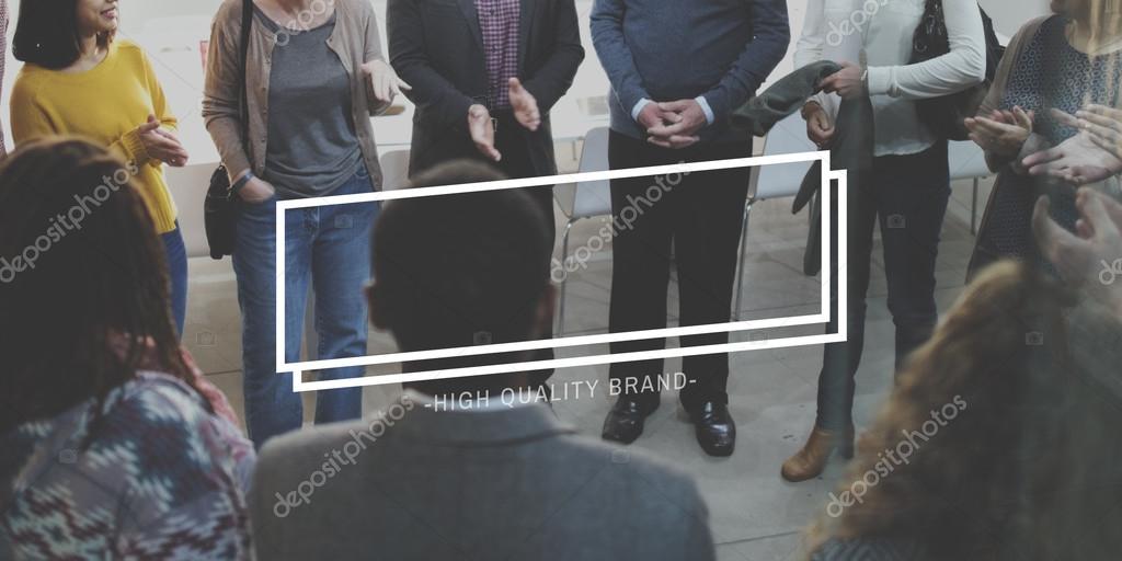 Frame concept and group diversity people at meeting