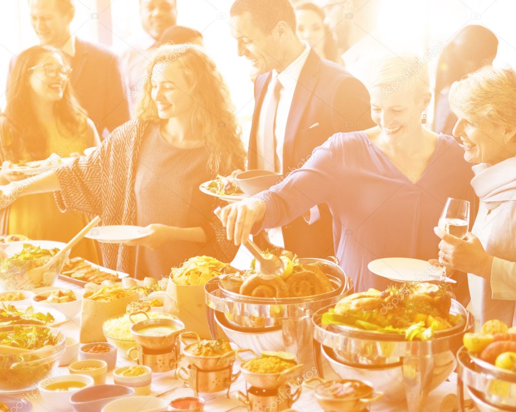 People enjoying food 