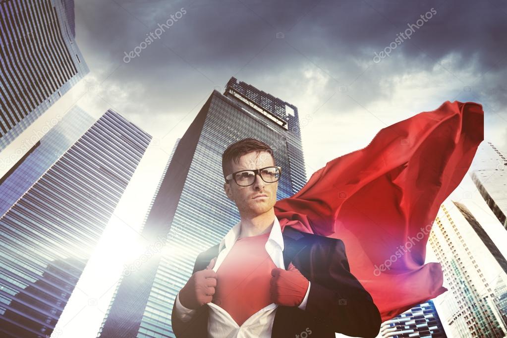 Strong Superhero Businessman 