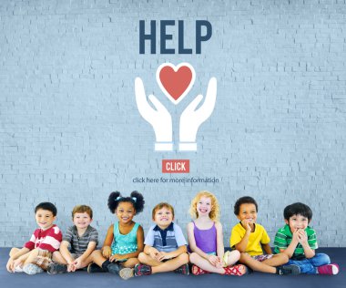 Çeşitlilik çocuk birlikte oturan