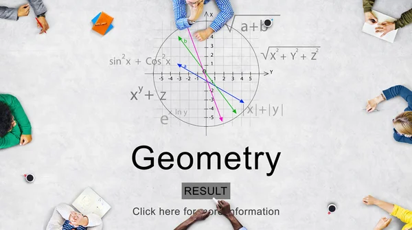 Gente de negocios que señala el concepto de geometría —  Fotos de Stock