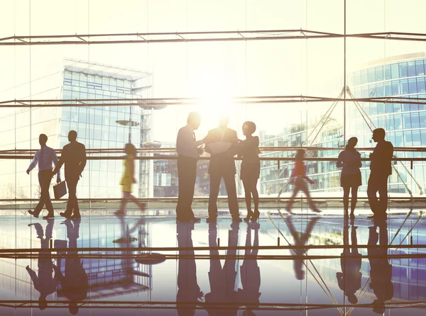 Silhouette del gruppo Business — Foto Stock