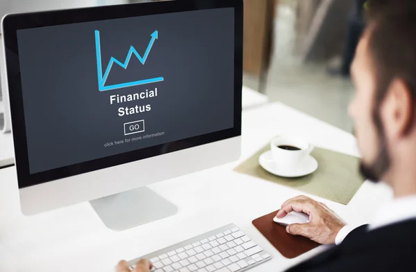 Man working with computer — Stock Photo, Image